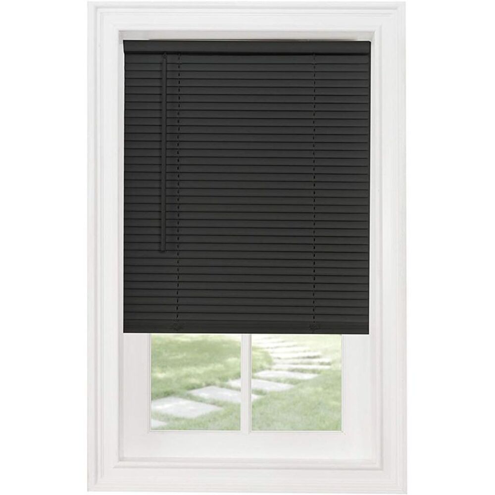 Cordless 1" Light Filtering Mini Blind, 23" Wide x 64" Long, Black